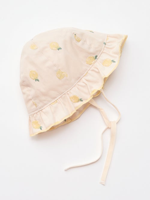 Bob con volantes y limones bordados - Kiabi