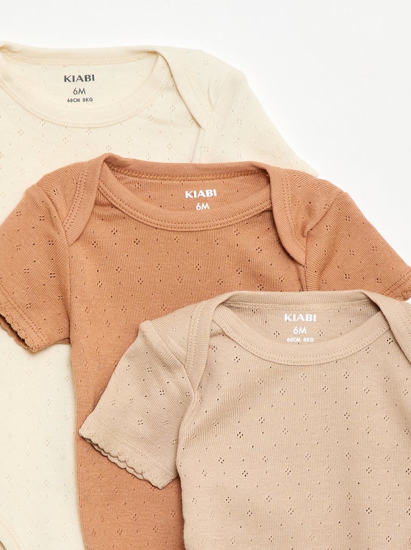 Bodie evolutivo de punto liso - Pack de 3 Beige - Kiabi