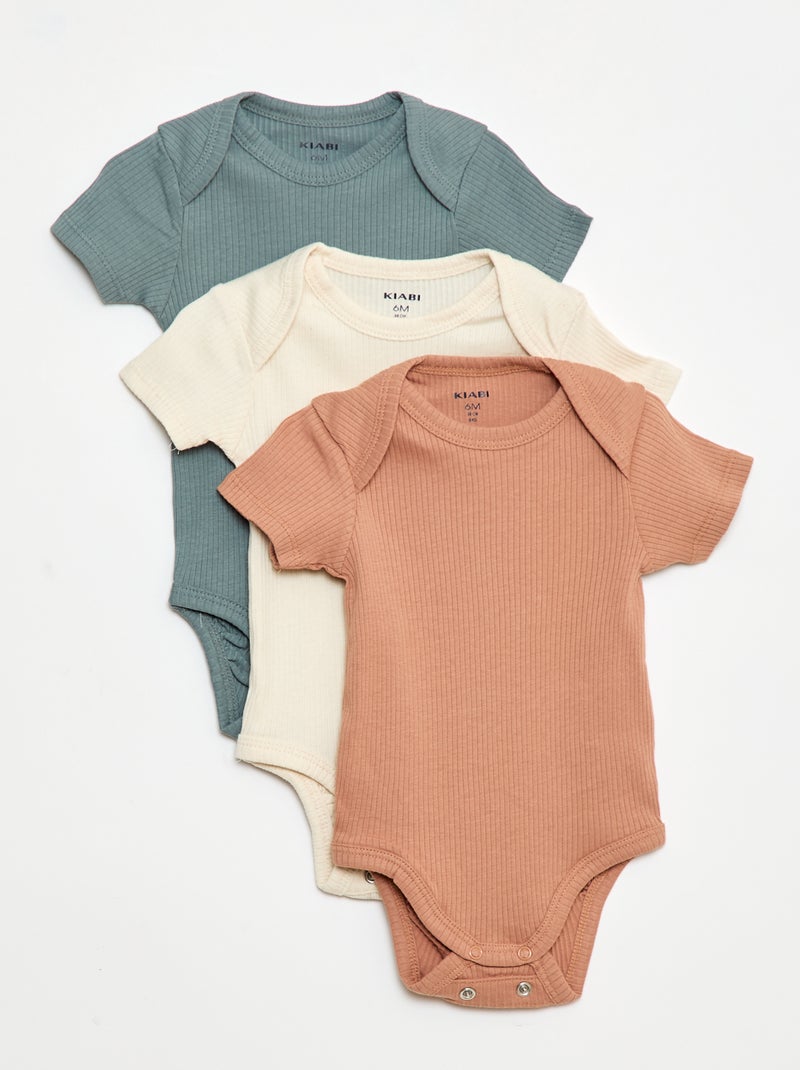 Bodie evolutivo de punto liso - Pack de 3 Beige - Kiabi