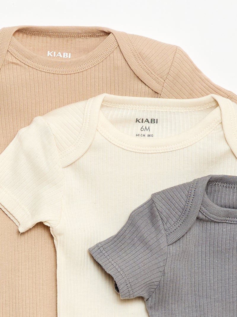Bodie evolutivo de punto liso - Pack de 3 Beige - Kiabi