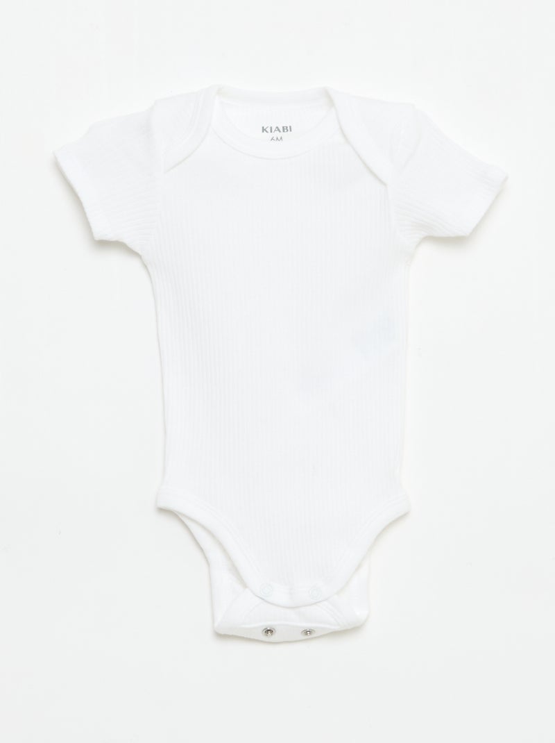 Bodie evolutivo de punto liso - Pack de 3 Blanco - Kiabi