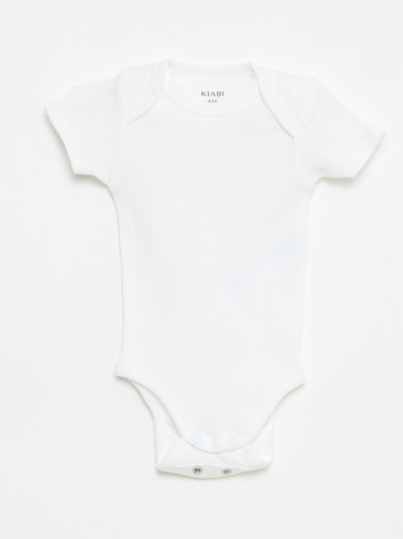 Bodie evolutivo de punto liso - Pack de 3 Blanco - Kiabi