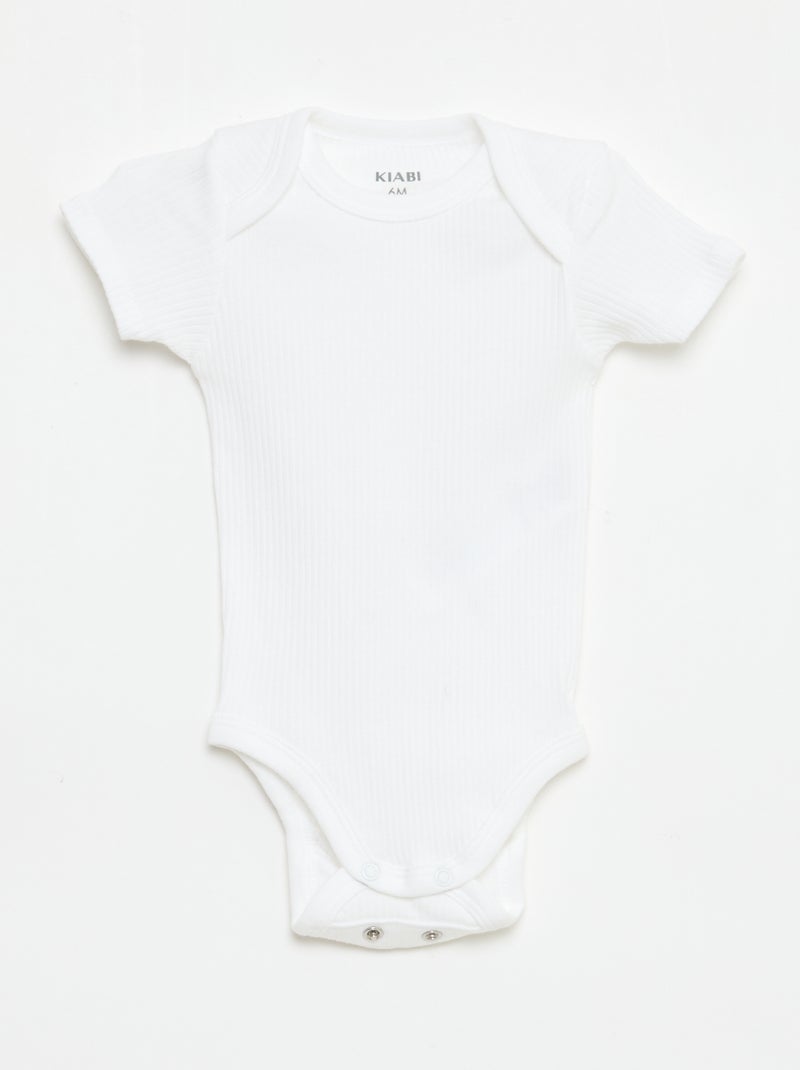 Bodie evolutivo de punto liso - Pack de 3 Blanco - Kiabi