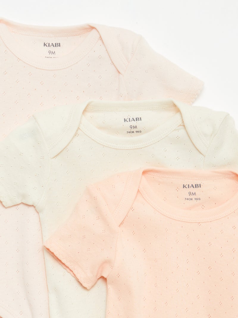 Bodie evolutivo de punto liso - Pack de 3 Naranja - Kiabi