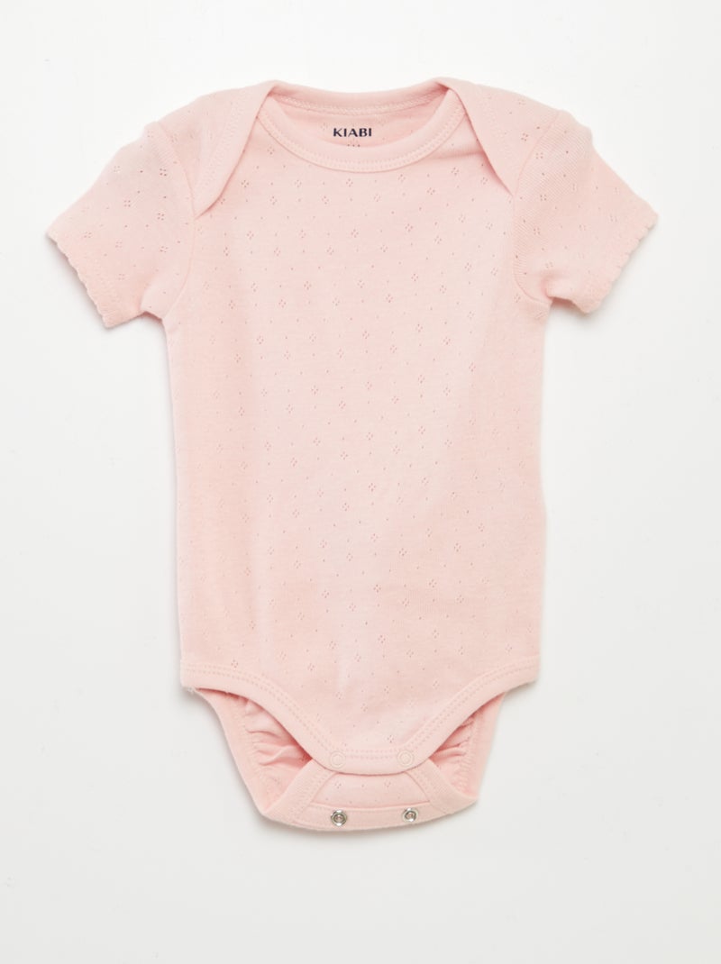 Bodie evolutivo de punto liso - Pack de 3 ROSA - Kiabi