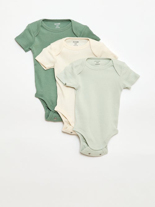 Bodie evolutivo de punto liso - Pack de 3 - Kiabi
