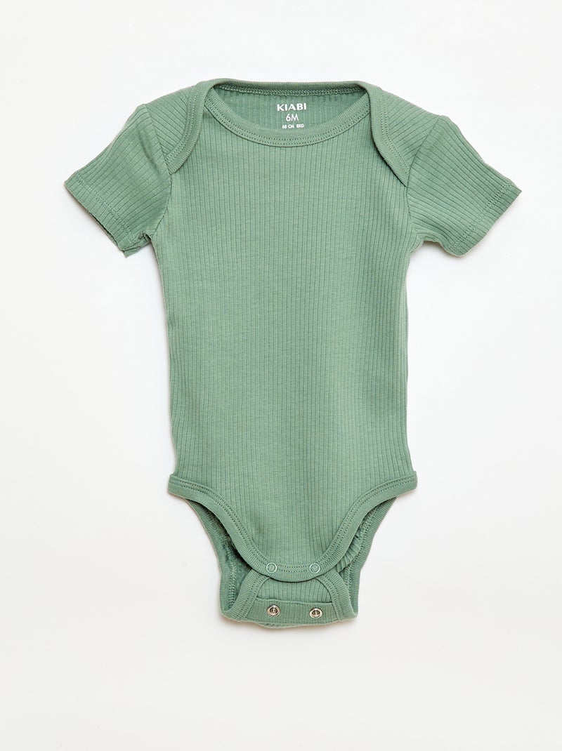 Bodie evolutivo de punto liso - Pack de 3 Verde - Kiabi