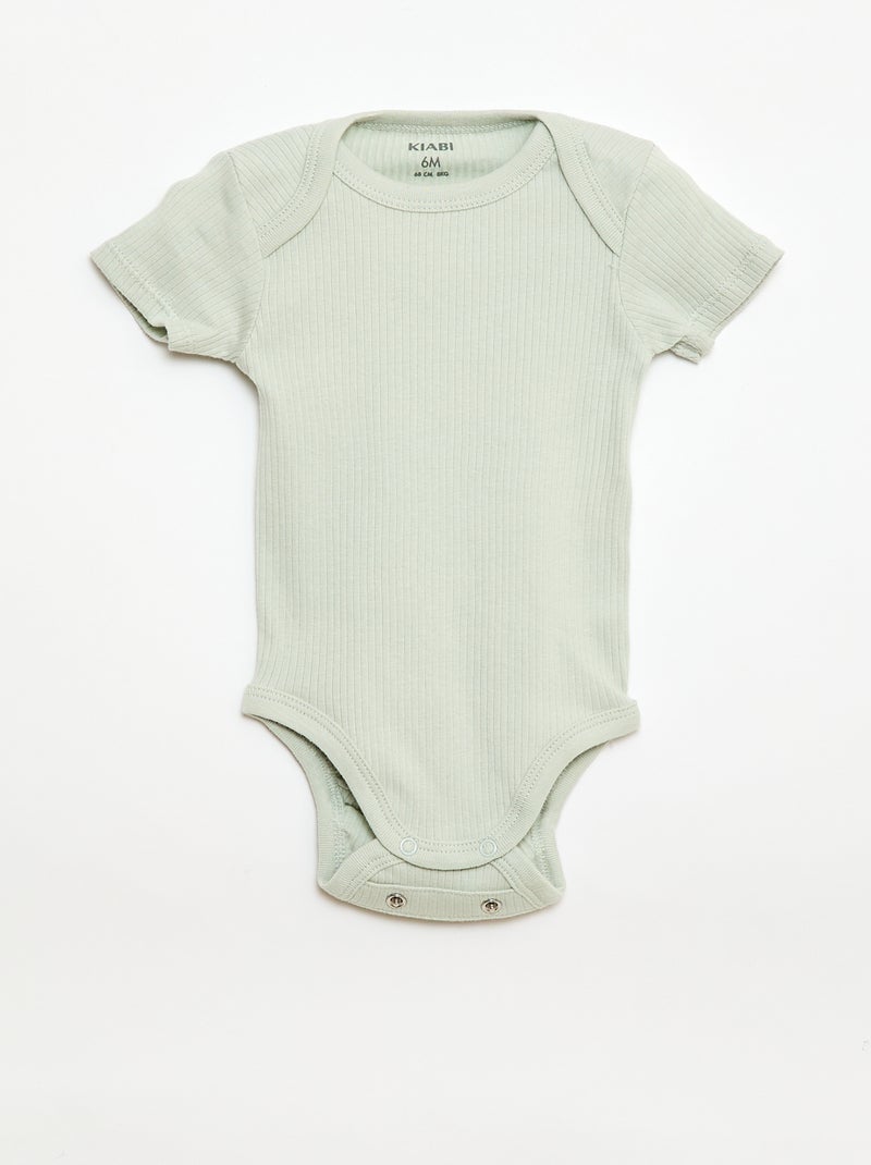 Bodie evolutivo de punto liso - Pack de 3 Verde - Kiabi