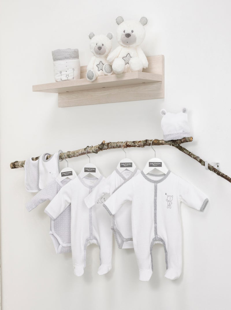 Bodies bebé manga larga lote de - sauthon Blanco Gris - Kiabi