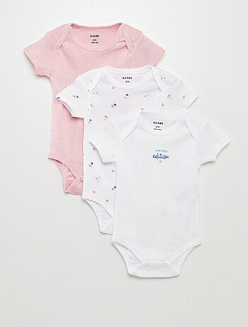 Bodies estampados de algodón - pack de 3