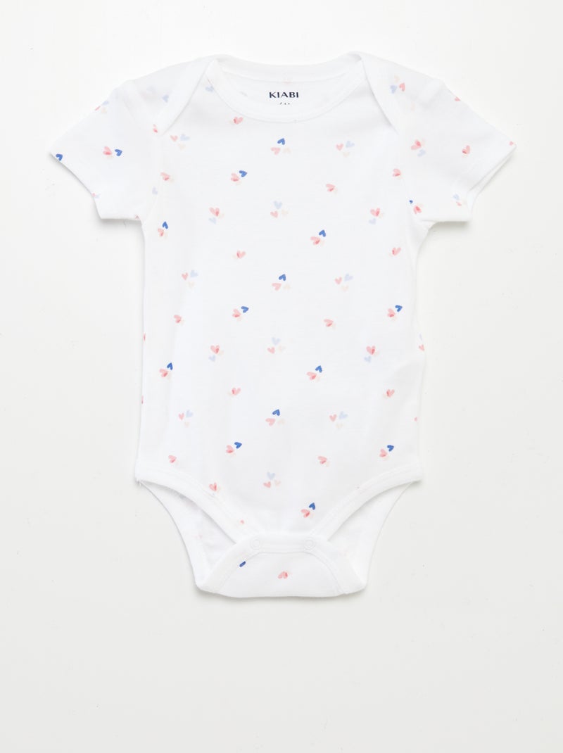 Bodies estampados de algodón - Pack de 3 BLANCO - Kiabi