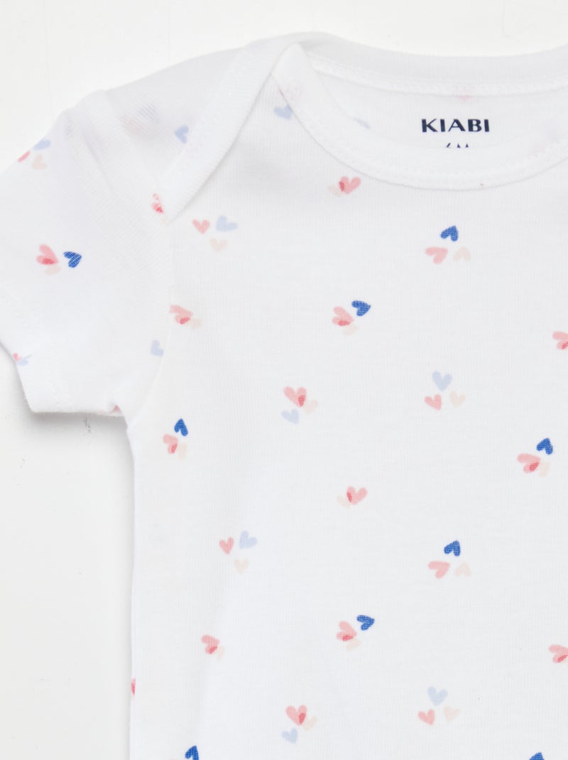 Bodies estampados de algodón - Pack de 3 BLANCO - Kiabi