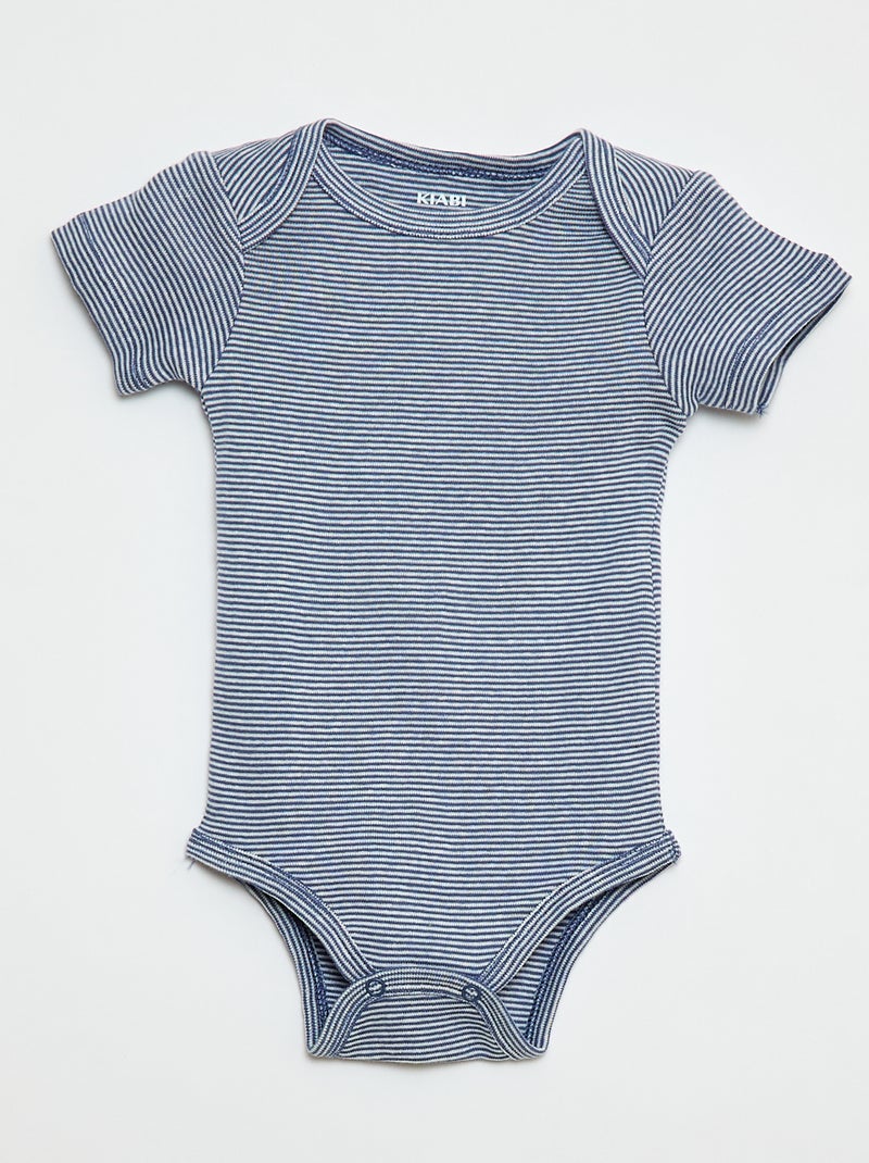 Bodies estampados de algodón - pack de 3 Azul - Kiabi