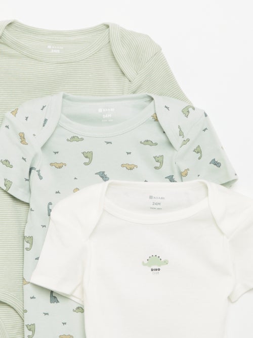Bodies estampados de algodón - pack de 3 - Kiabi Bodies estampados de algodón - pack de 3 - Kiabi