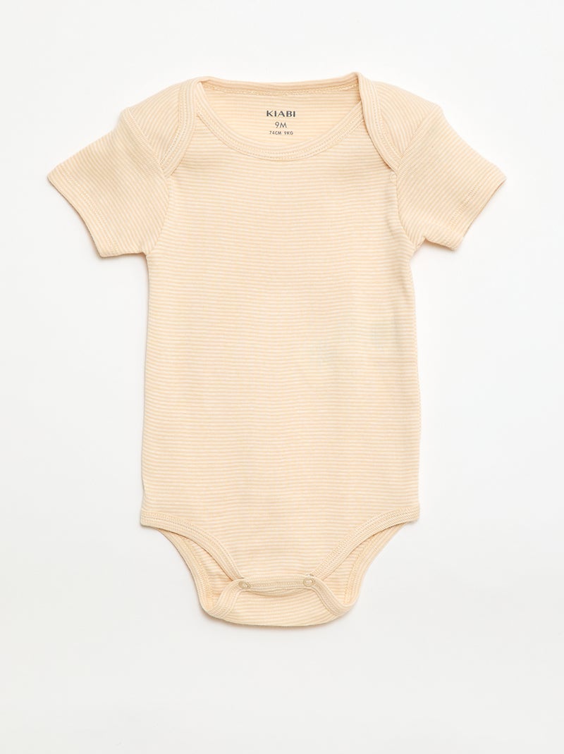 Bodies estampados de algodón - pack de 3 Beige - Kiabi