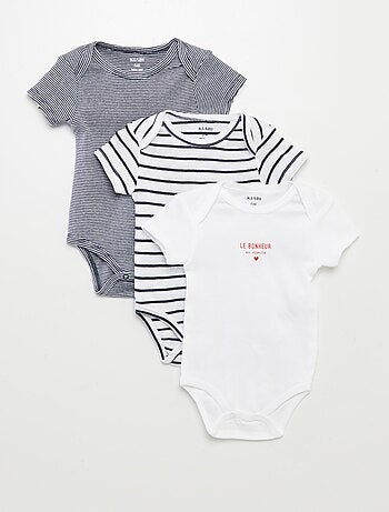 Bodies estampados de algodón - pack de 3