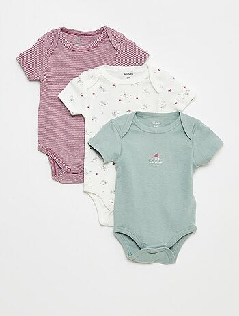 Bodies estampados de algodón - pack de 3