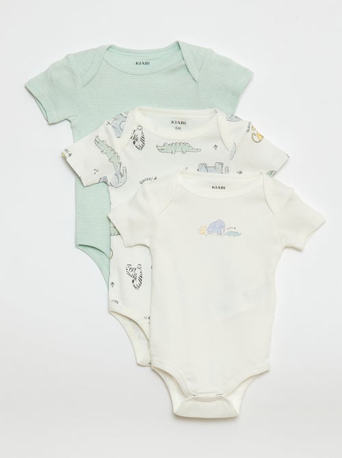 Bodies estampados de algodón - pack de 3 - Kiabi