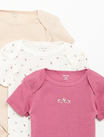Bodies estampados de algodón - pack de 3