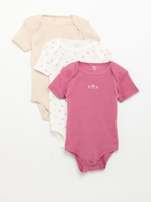 Bodies estampados de algodón - pack de 3 - Kiabi Bodies estampados de algodón - pack de 3 - Kiabi