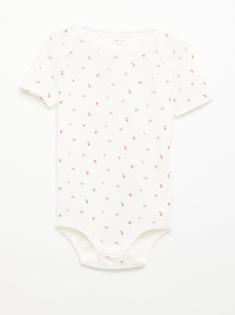 Bodies estampados de algodón - pack de 3 Blanco - Kiabi