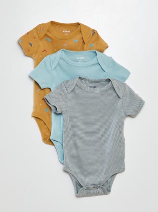Bodies estampados de algodón - pack de 3