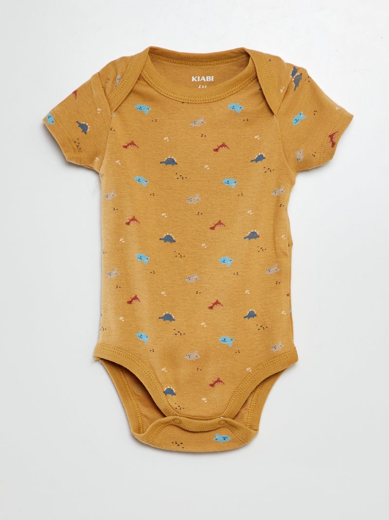 Bodies estampados de algodón - pack de 3 MARRON - Kiabi
