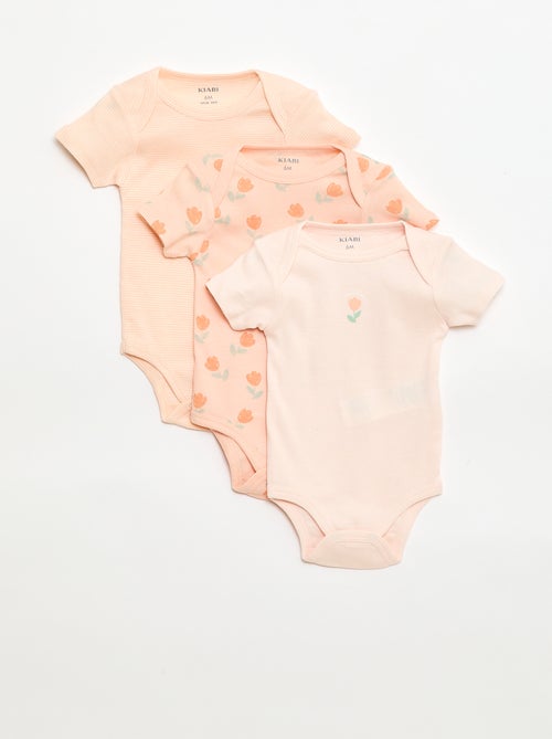 Bodies estampados de algodón - pack de 3 - Kiabi