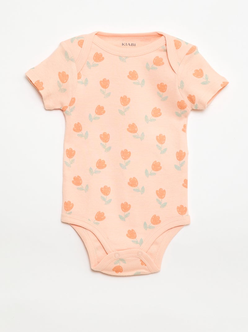 Bodies estampados de algodón - pack de 3 Naranja - Kiabi