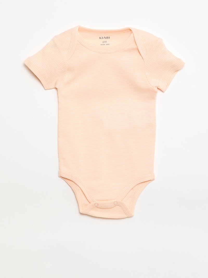 Bodies estampados de algodón - pack de 3 Naranja - Kiabi