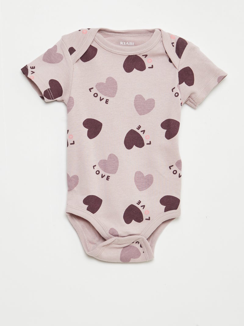Bodies estampados de algodón - pack de 3 Purpura - Kiabi