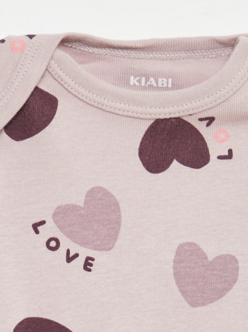 Bodies estampados de algodón - pack de 3 Purpura - Kiabi