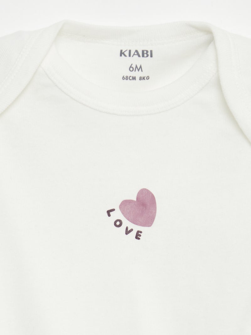 Bodies estampados de algodón - pack de 3 Purpura - Kiabi