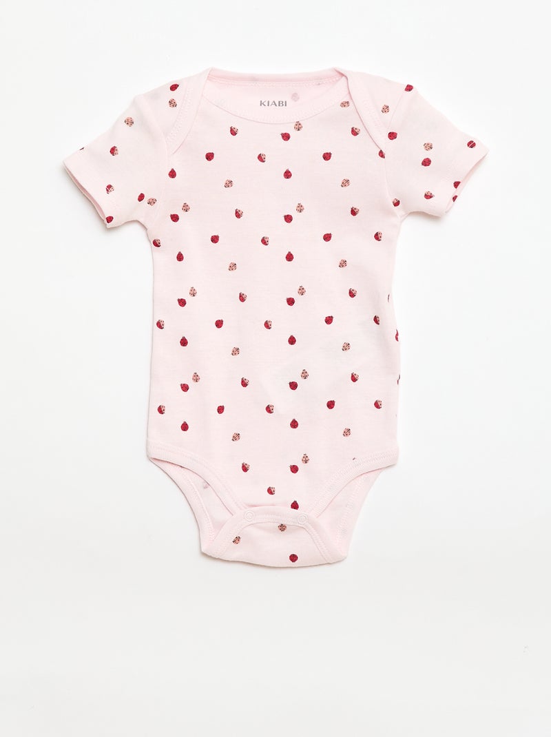 Bodies estampados de algodón - pack de 3 Rosa - Kiabi