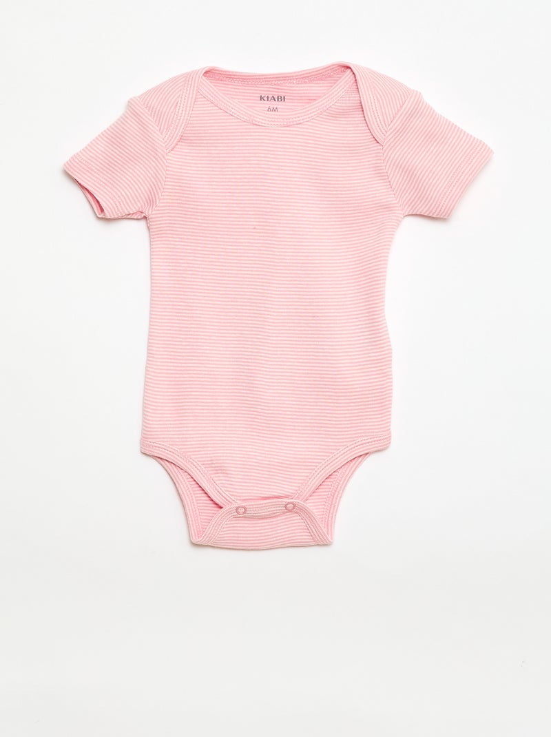 Bodies estampados de algodón - pack de 3 Rosa - Kiabi