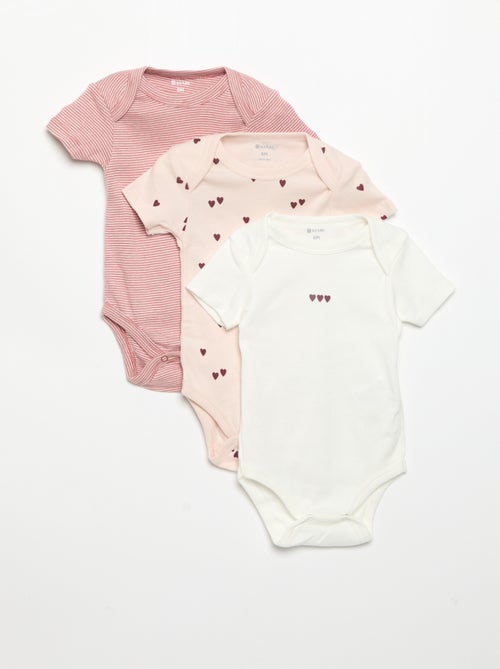 Bodies estampados de algodón - pack de 3 - Kiabi