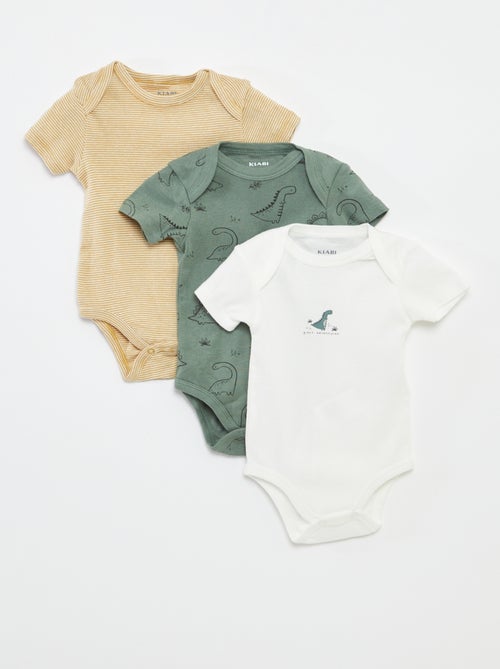 Bodies estampados de algodón - pack de 3 - Kiabi