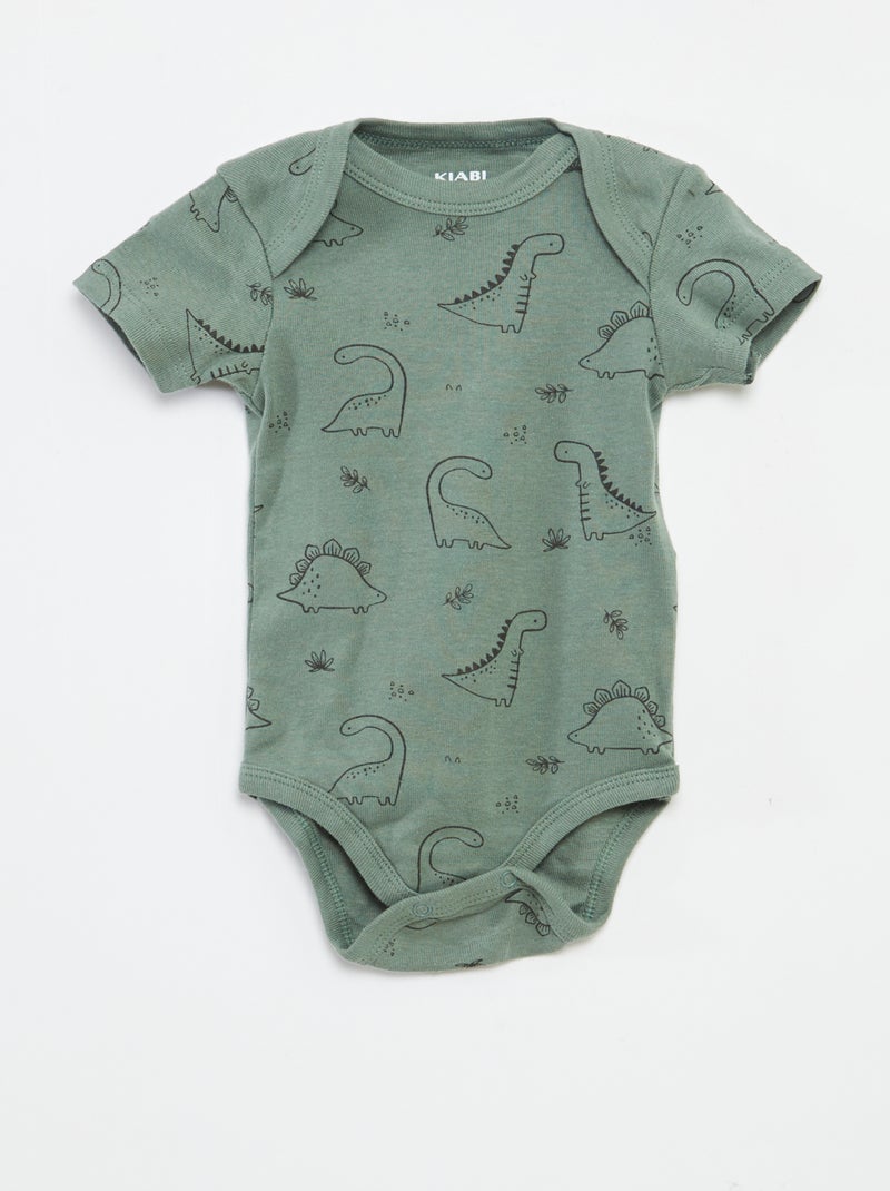 Bodies estampados de algodón - pack de 3 Verde - Kiabi