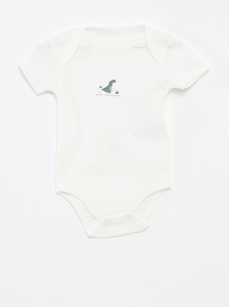 Bodies estampados de algodón - pack de 3 Verde - Kiabi