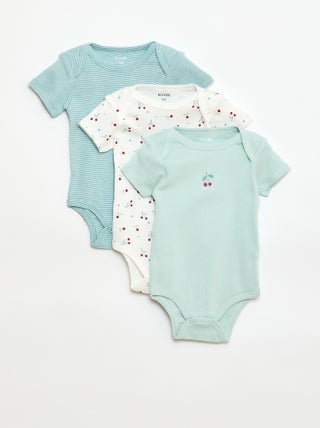 Bodies estampados de algodón - pack de 3