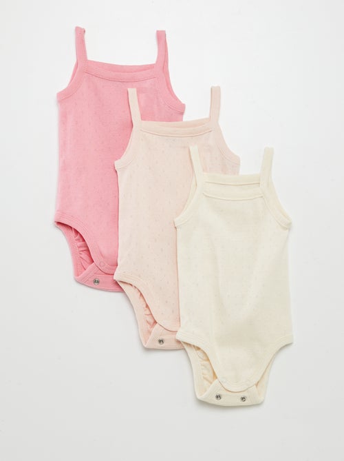 Bodies evolutivos con tirantes - Pack de 3 - Kiabi