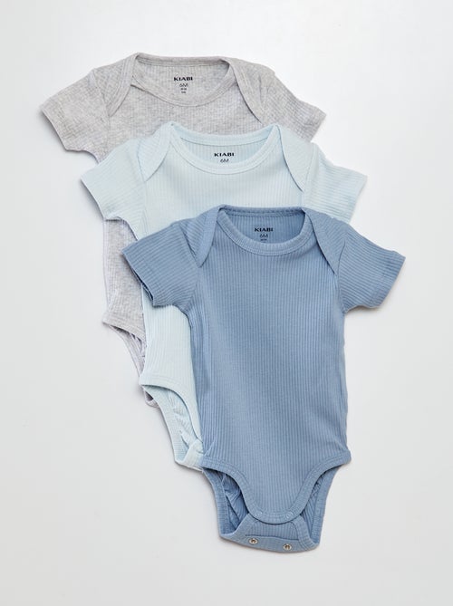Bodies evolutivos de punto liso - Pack de 3 - Kiabi