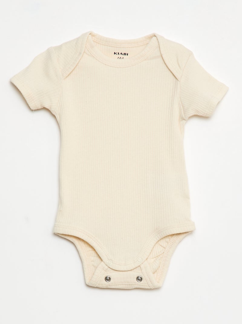 Bodies evolutivos de punto liso - Pack de 3 Beige - Kiabi