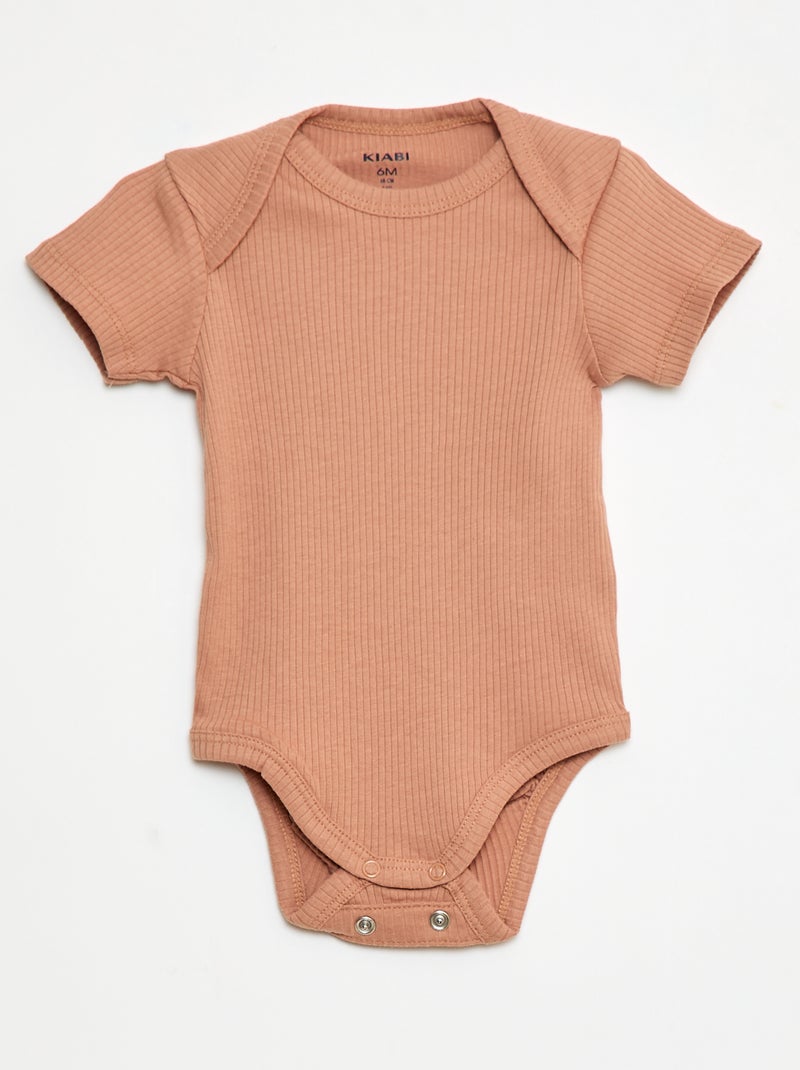 Bodies evolutivos de punto liso - Pack de 3 Beige - Kiabi