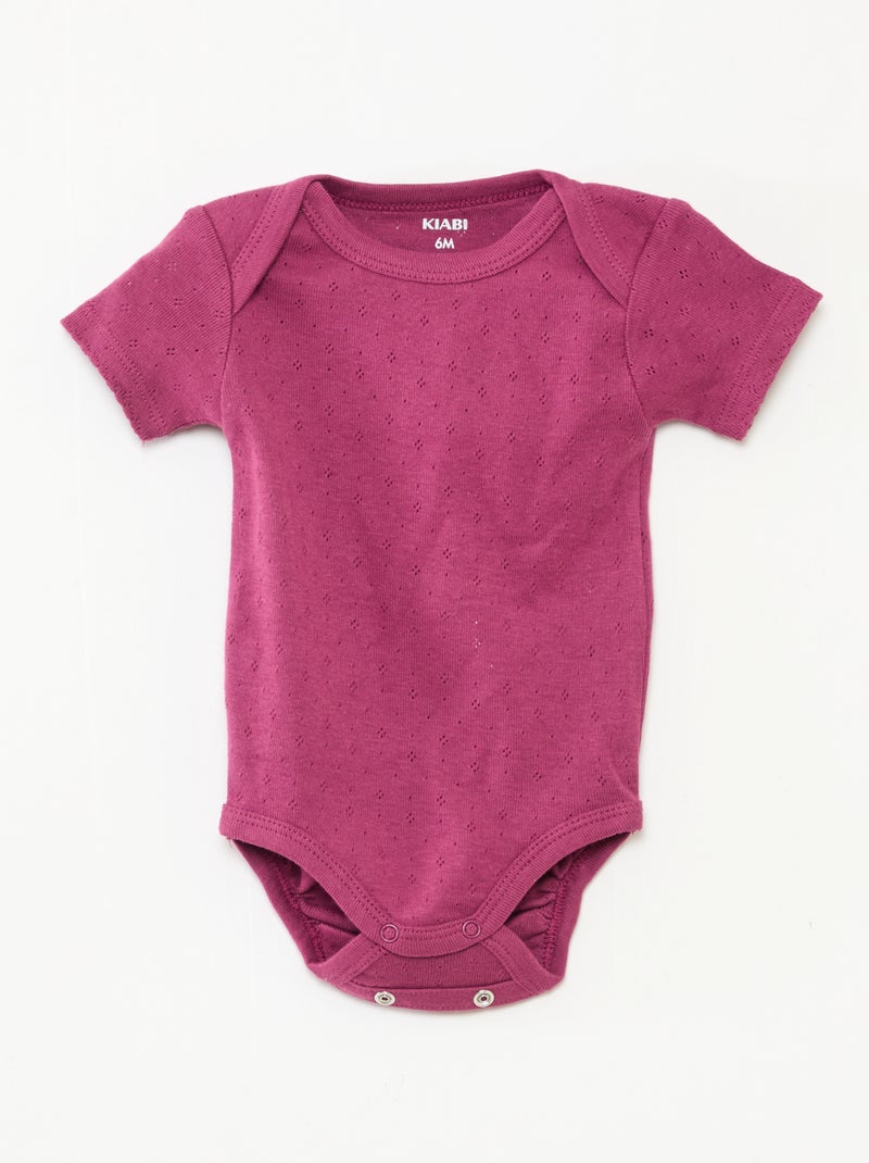 Bodies evolutivos de punto liso - Pack de 3 Purpura - Kiabi