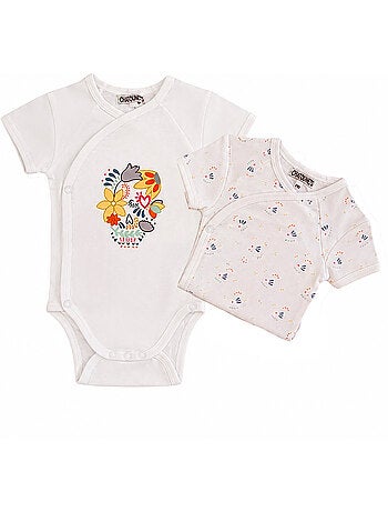 Bodis x2 de manga corta para bebé Les Chatounets "LOVE