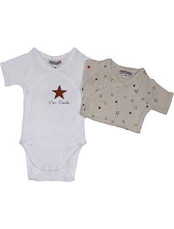 Bodis x2 de manga corta para bebé Les Chatounets "STAR