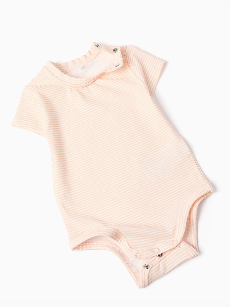 Body a rayas + pantalón corto vaquero Azul claro - Kiabi