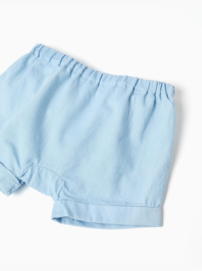 Body a rayas + pantalón corto vaquero Azul claro - Kiabi
