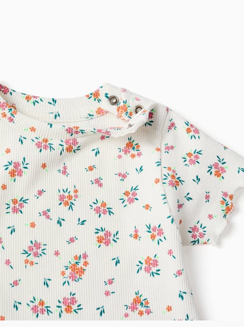 Body acanalado con estampado floral - Kiabi